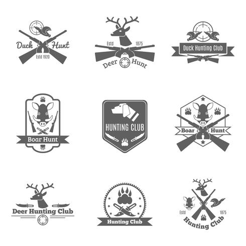 Hunting Label Set vector