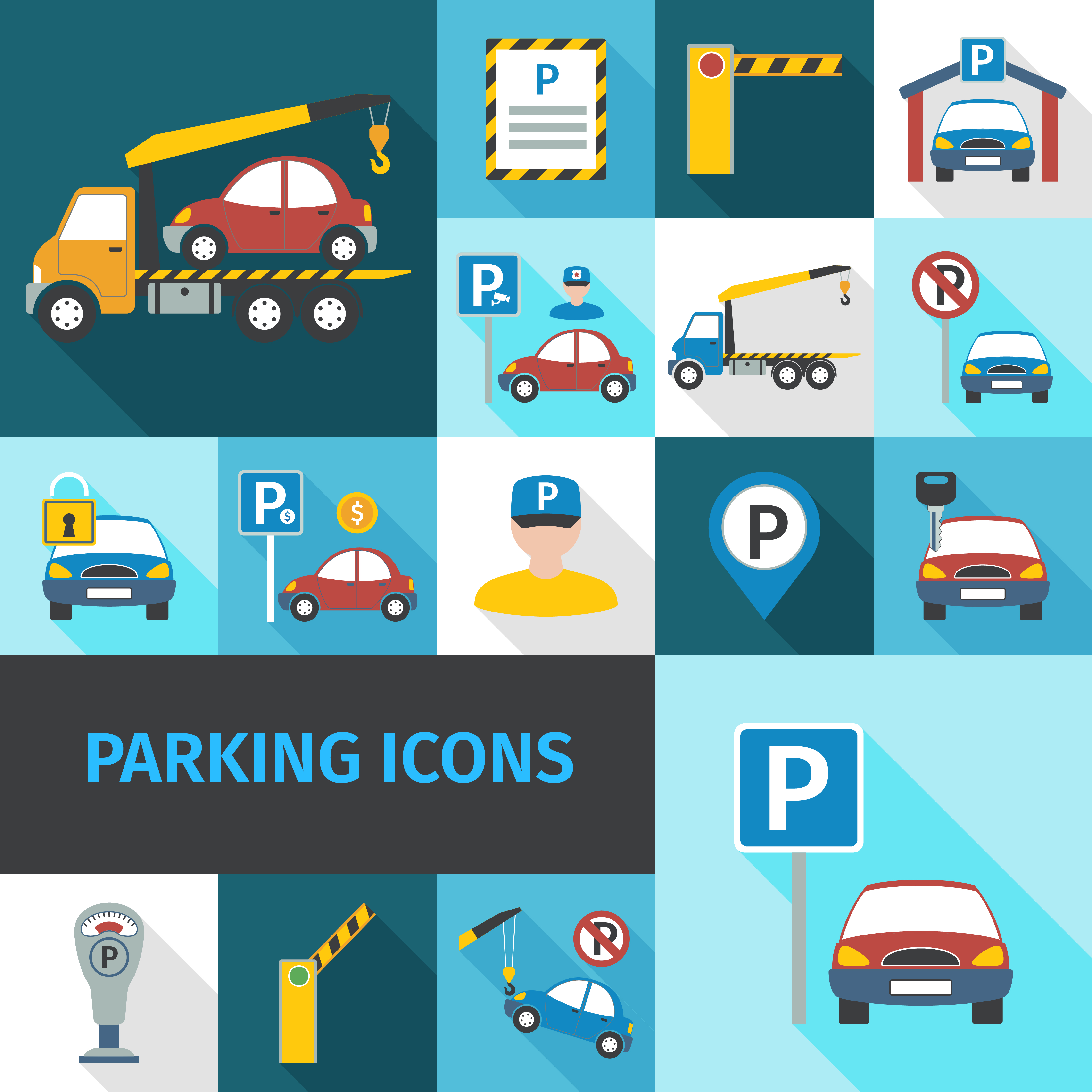 Parking Icons Flat 435241 Vector Art At Vecteezy parking-special-lineal-color-icon