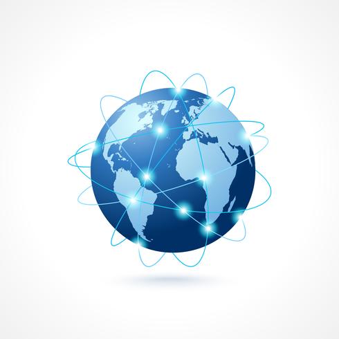 Network globe icon vector