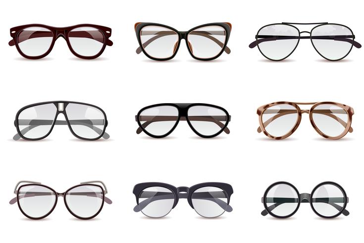 Realistic Eyeglasses Set vector