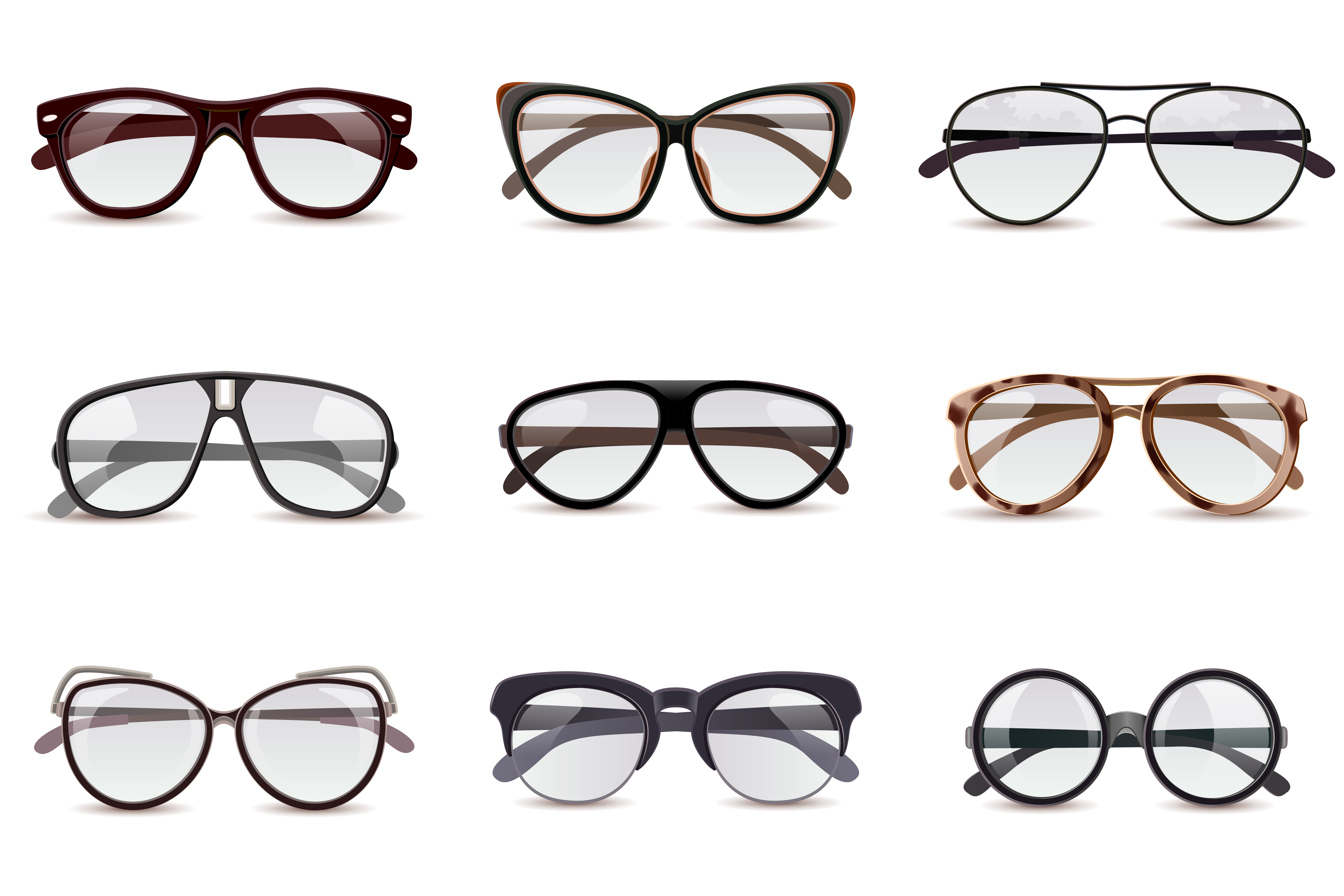 Realistic Eyeglasses Set 435266 Vector Art at Vecteezy