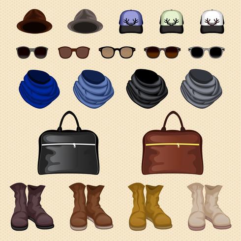 Hipster accessories man vector