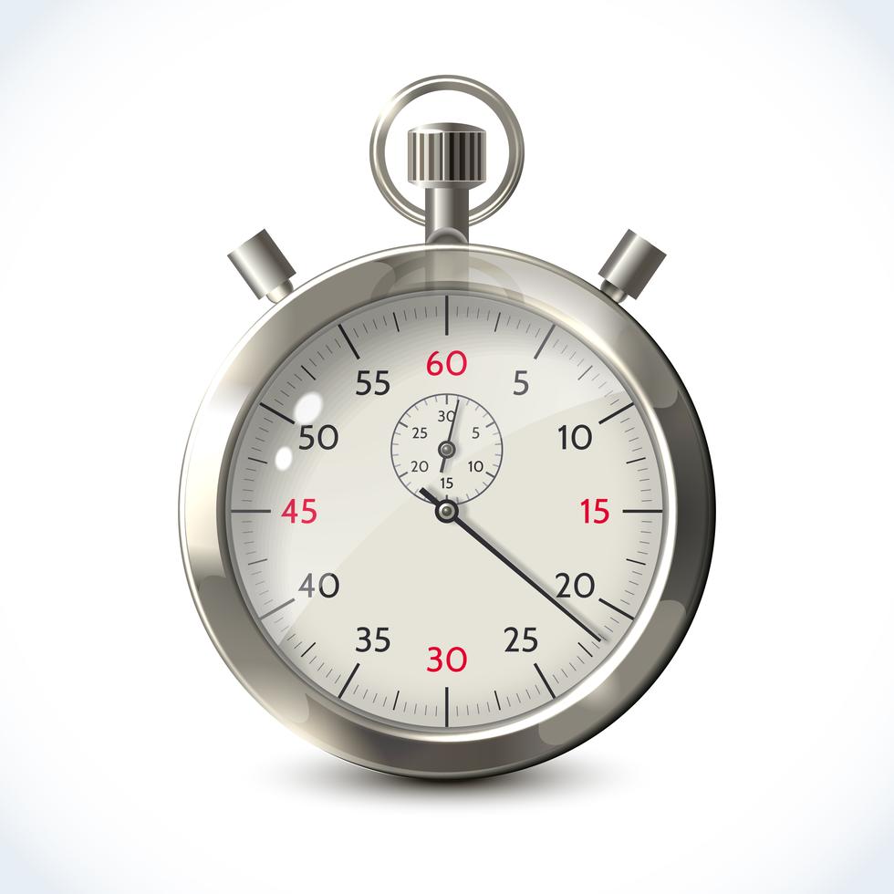 Realistic metallic stopwatch 435302 Vector Art at Vecteezy