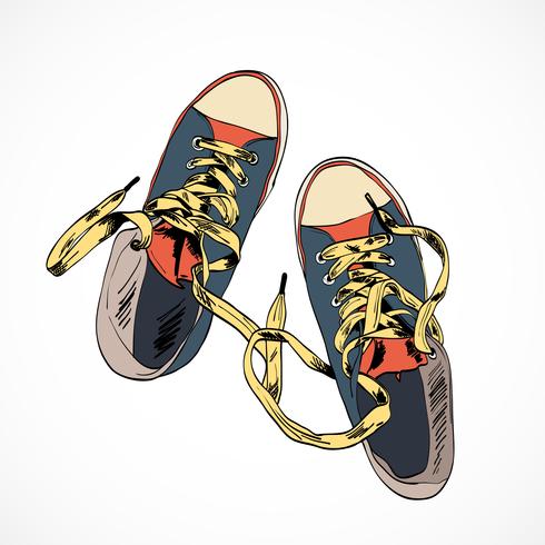 Colored gumshoes sketch vector