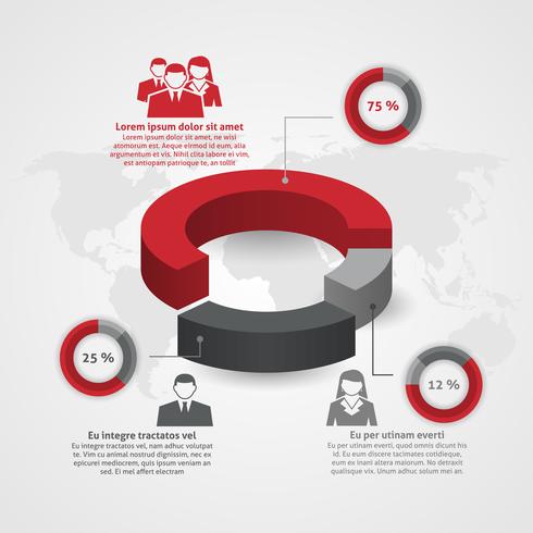 Business team composition infographic vector