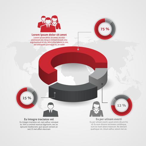 Equipo de negocios composición infografía vector