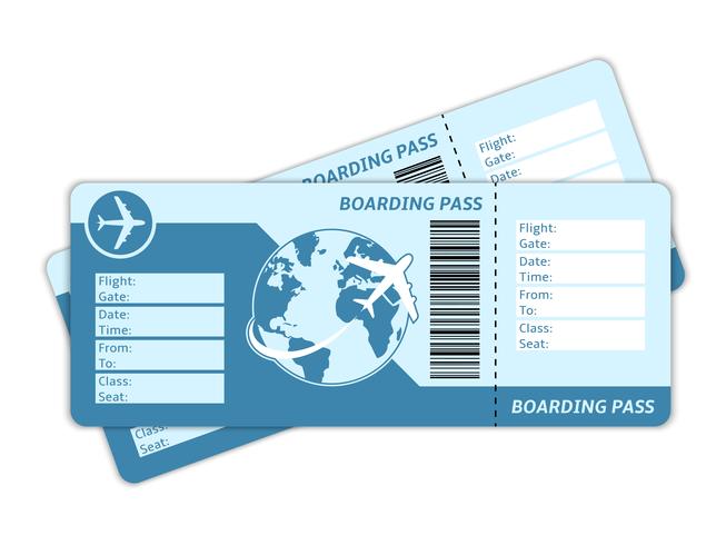 Blank plane tickets vector