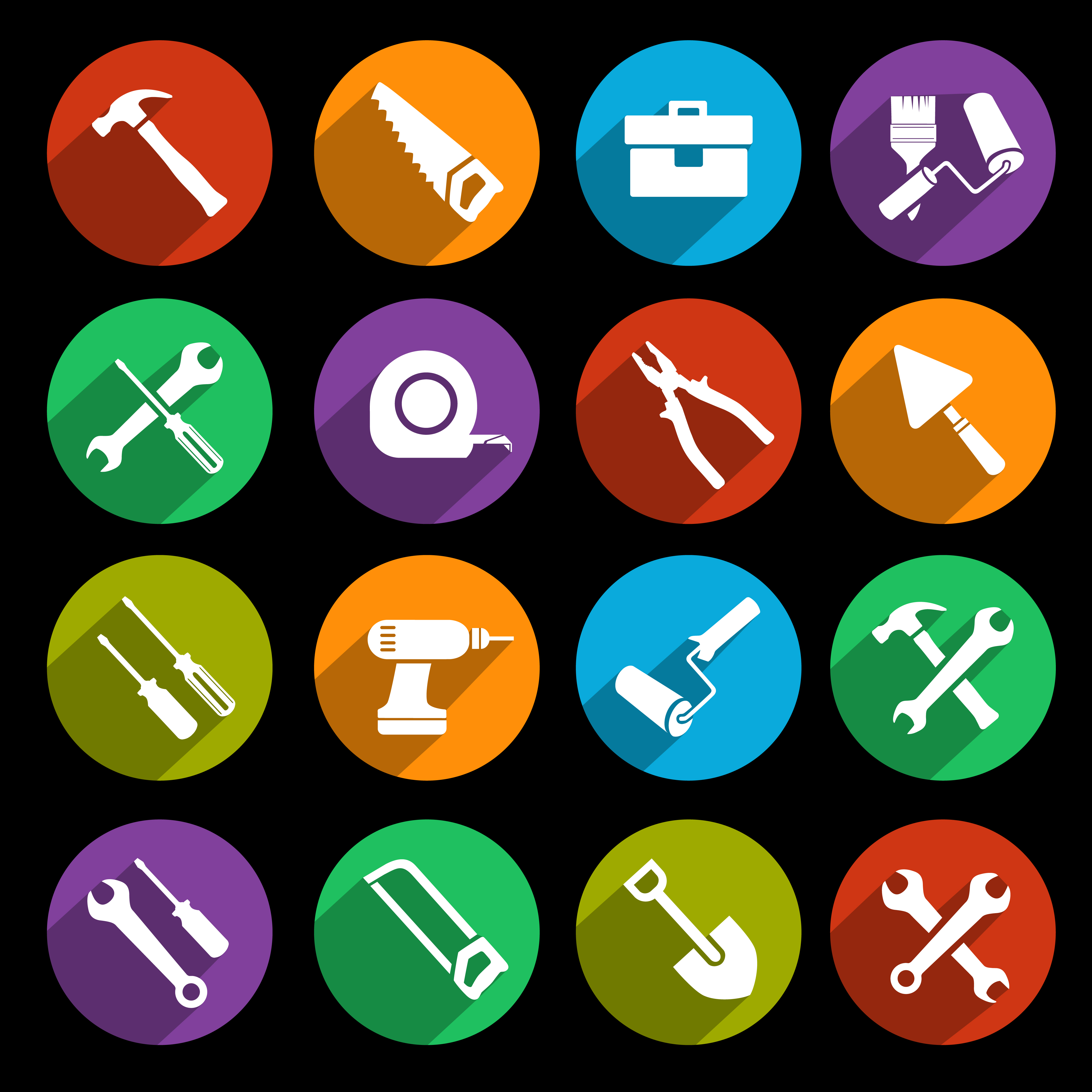 Tools icons set 435361 Vector Art at Vecteezy