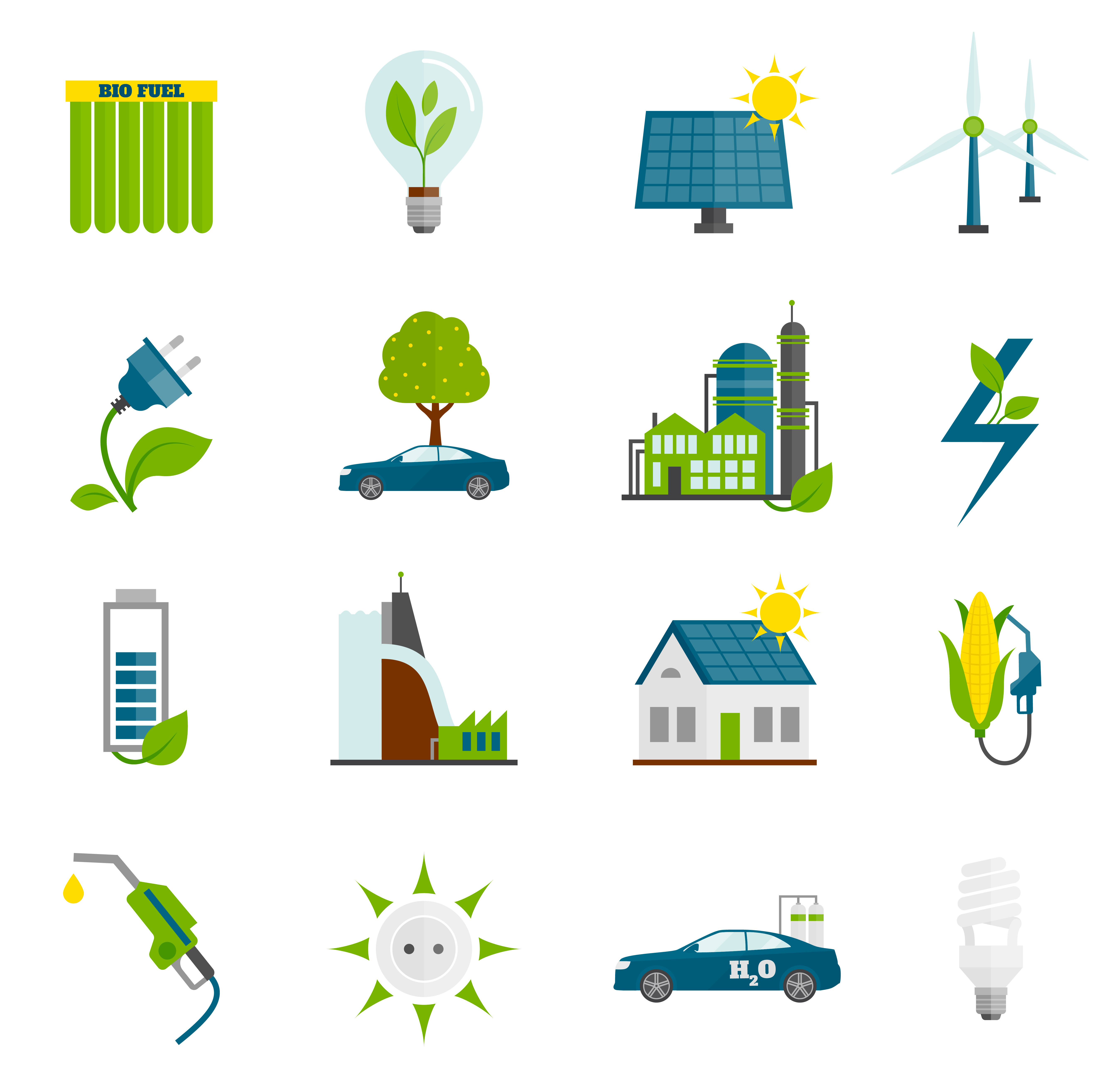 Eco Energy Flat Icons 435387 Vector Art at Vecteezy