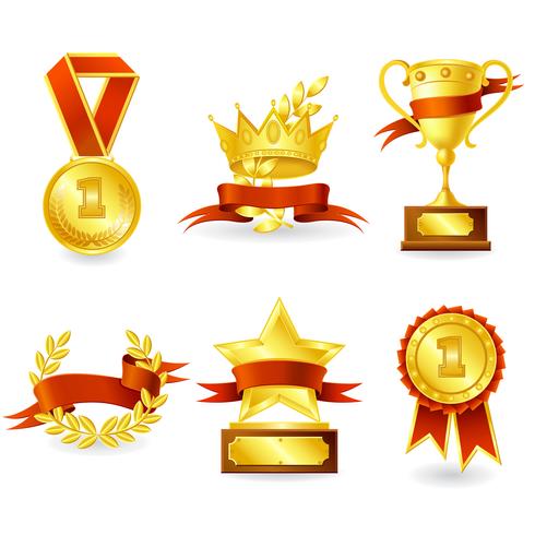 Trophy and prize emblem vector