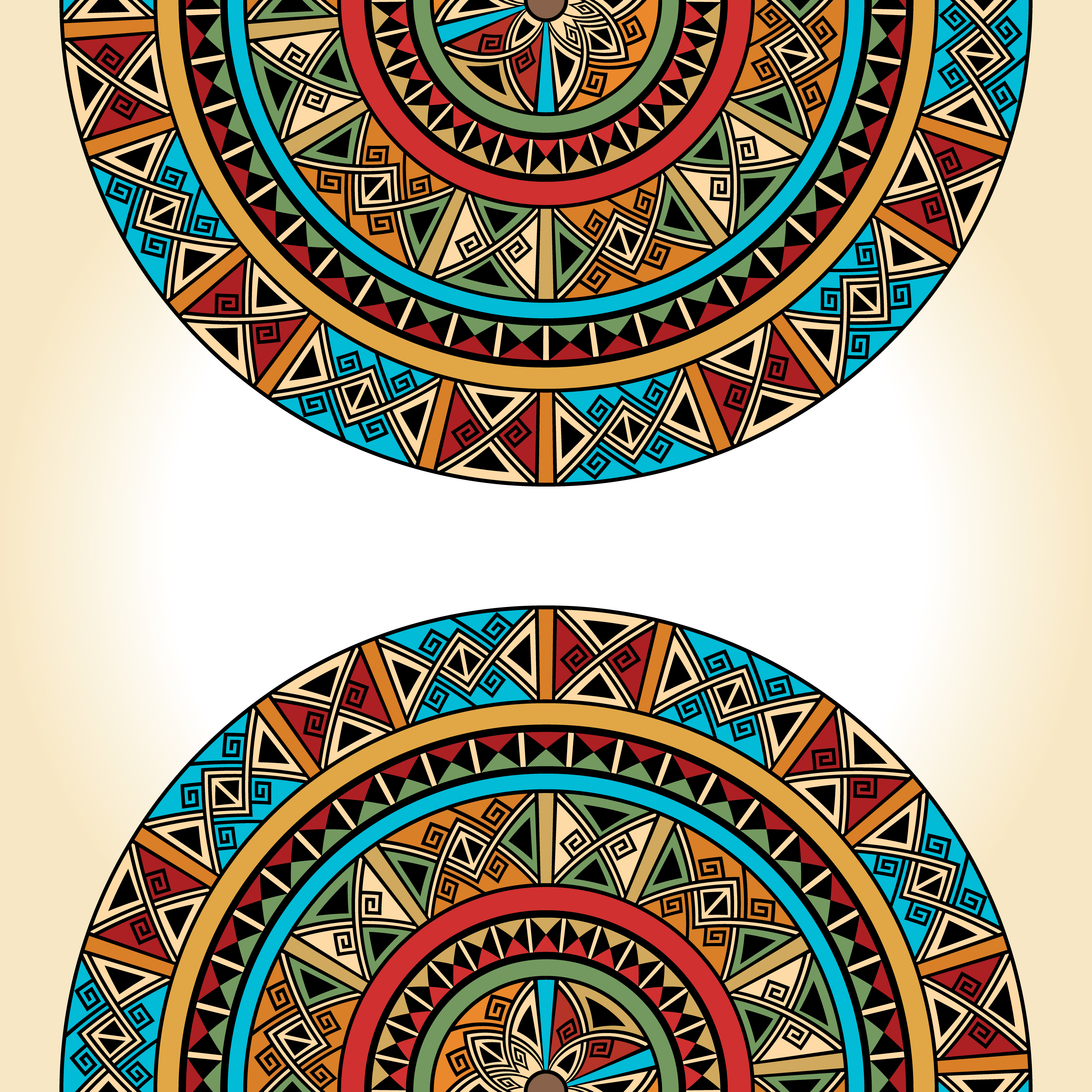 Ethnic Traditional Colorful Bright Half Round Pattern On Beige Background Download Free Vectors Clipart Graphics Vector Art Find the perfect brochure design template half circle stock vector image.