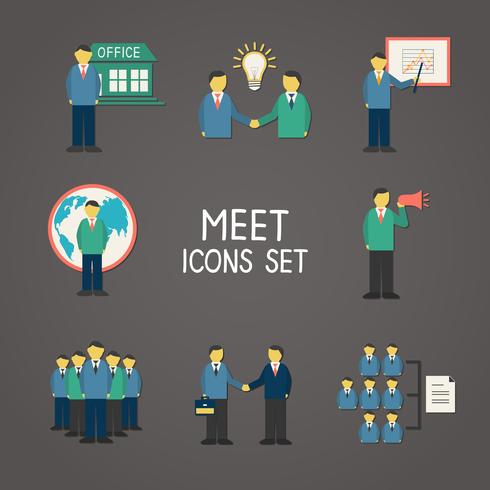 Collection of flat business people vector