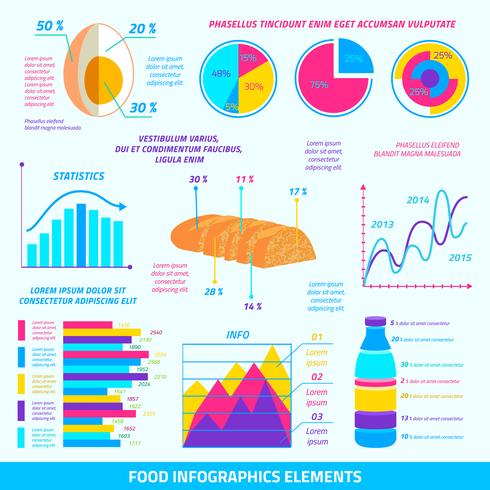 Elementos infográficos de comida. vector