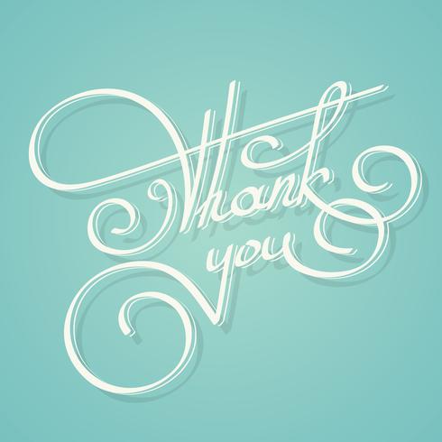 Calligraphy thank you text vector