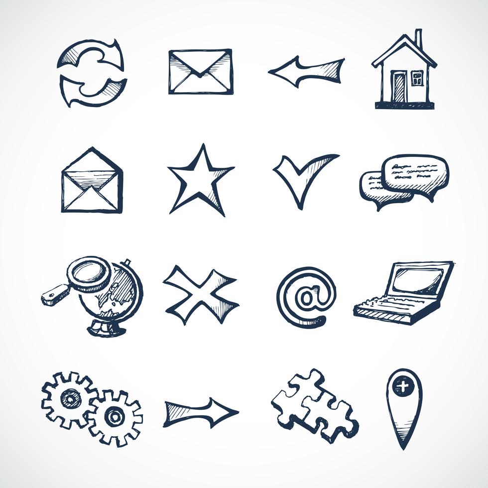 Internet sketch icons 435483 Vector Art at Vecteezy