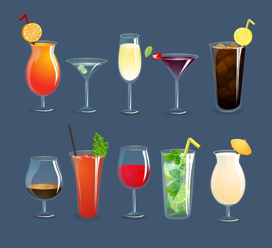 Drinks Glasses Set vector
