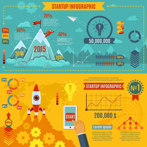 Conjunto de infografías de inicio vector