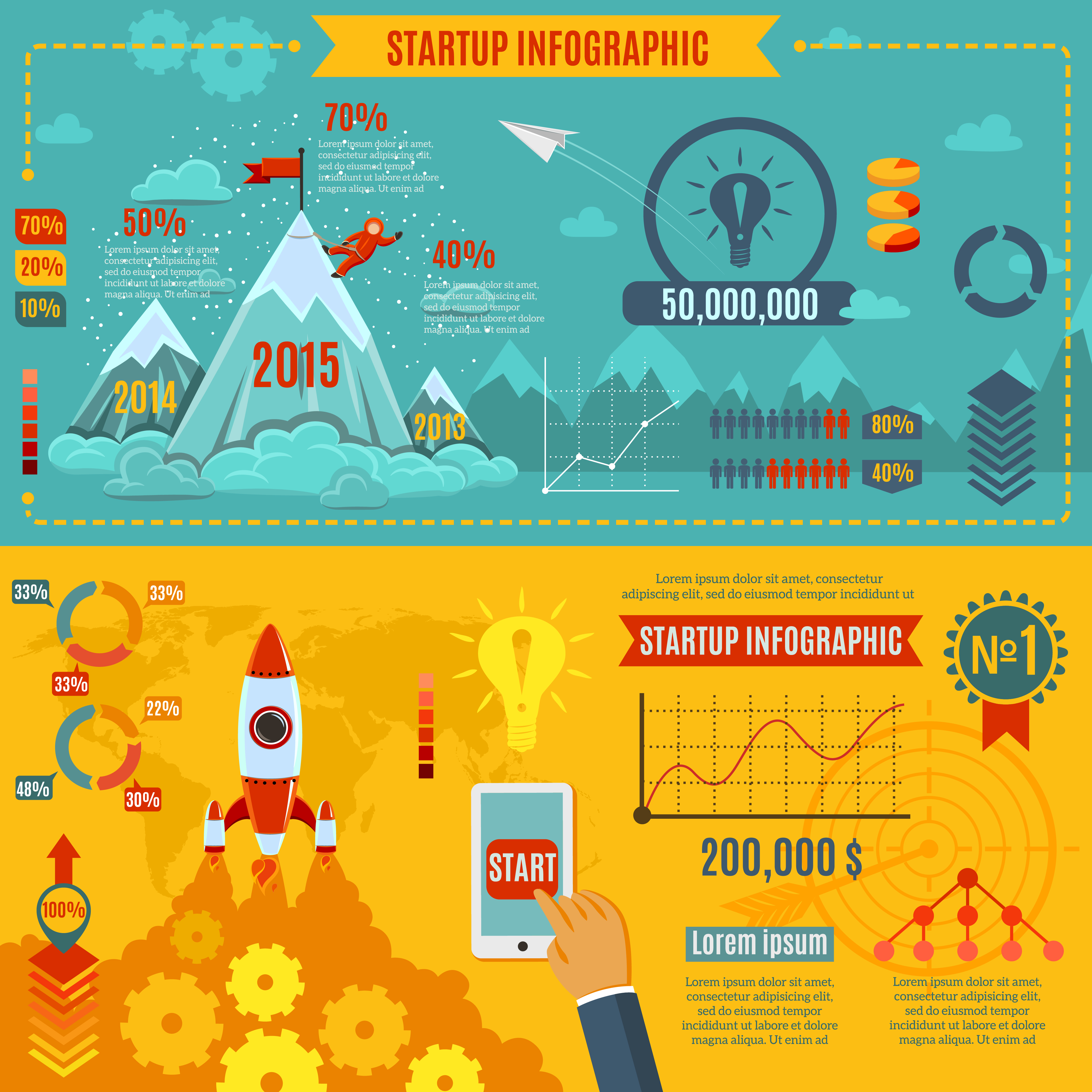 Startup Infographics Set 435516 Vector Art at Vecteezy