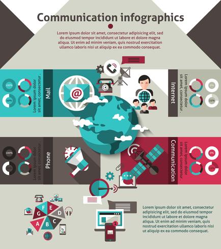 Conjunto de infografías de comunicación vector