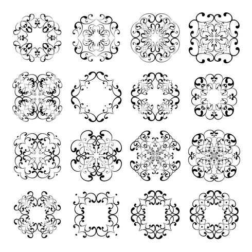 set collections of ornamental lacy designs vector