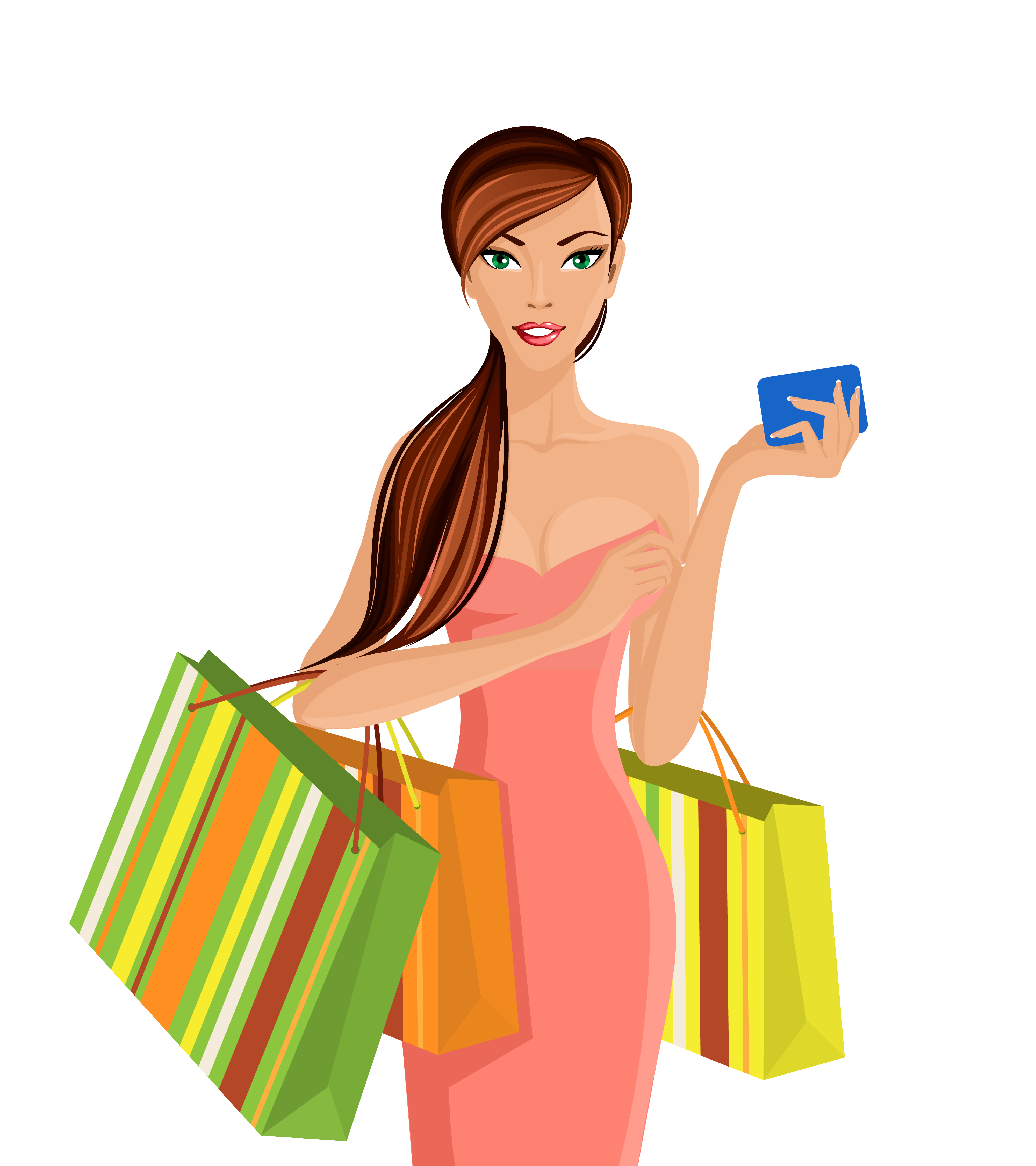 Woman with shopping bags 435541 Vector Art at Vecteezy