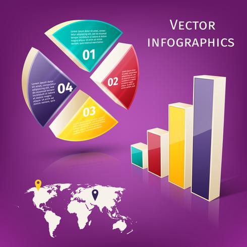 Infografía conjunto 3d vector