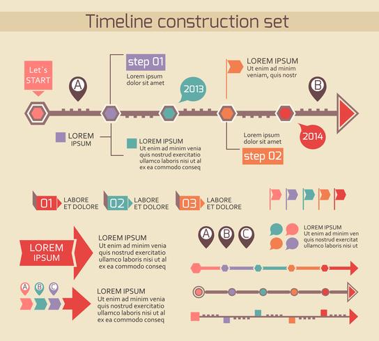Presentation timeline chart elements vector