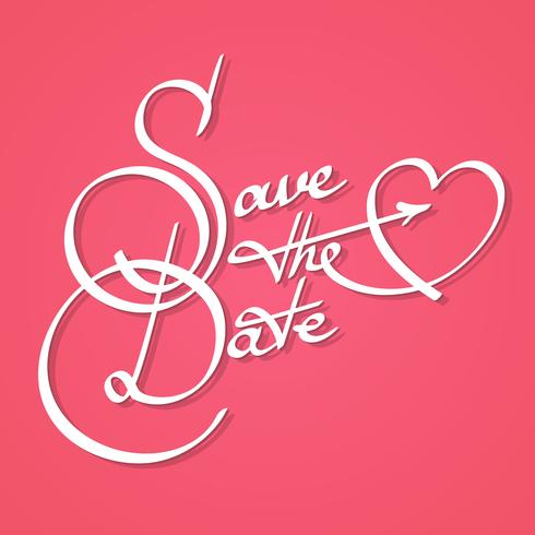 Save the date calligraphy vector