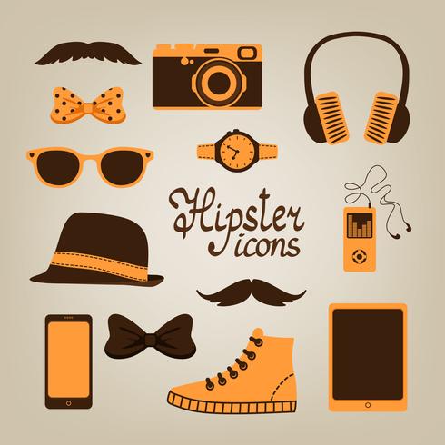 Colección de artículos hipster vector