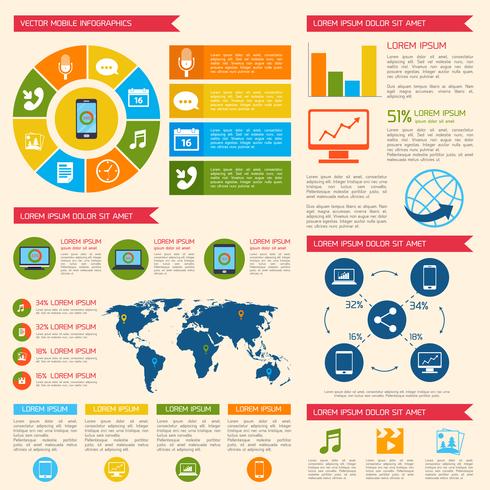 Mobile phone  infographic vector