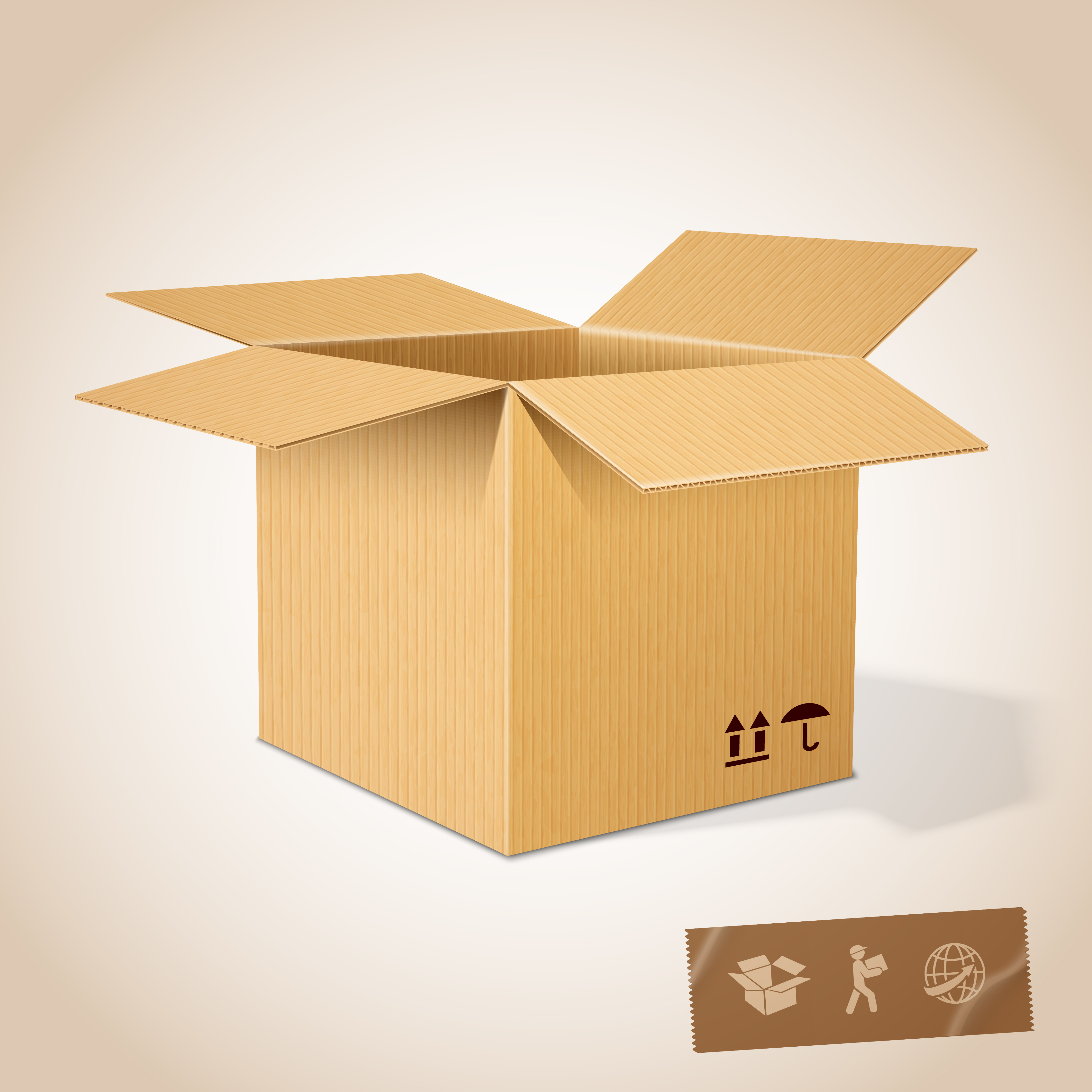Open realistic cardboard box 435677 Vector Art at Vecteezy