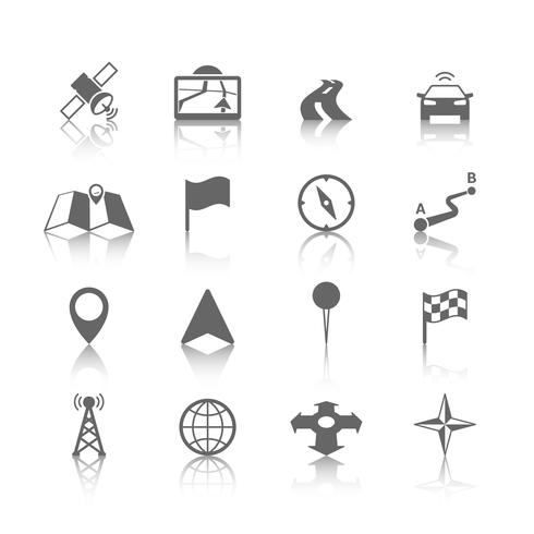 Navigation icon set vector