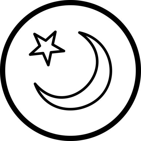 Vector icono de luna creciente