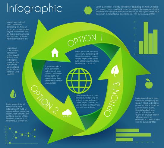 Flecha infografía eco círculo vector