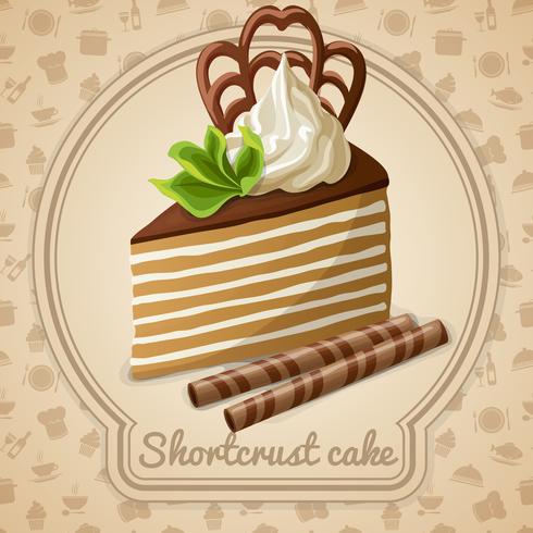 Shortcrust cake label vector