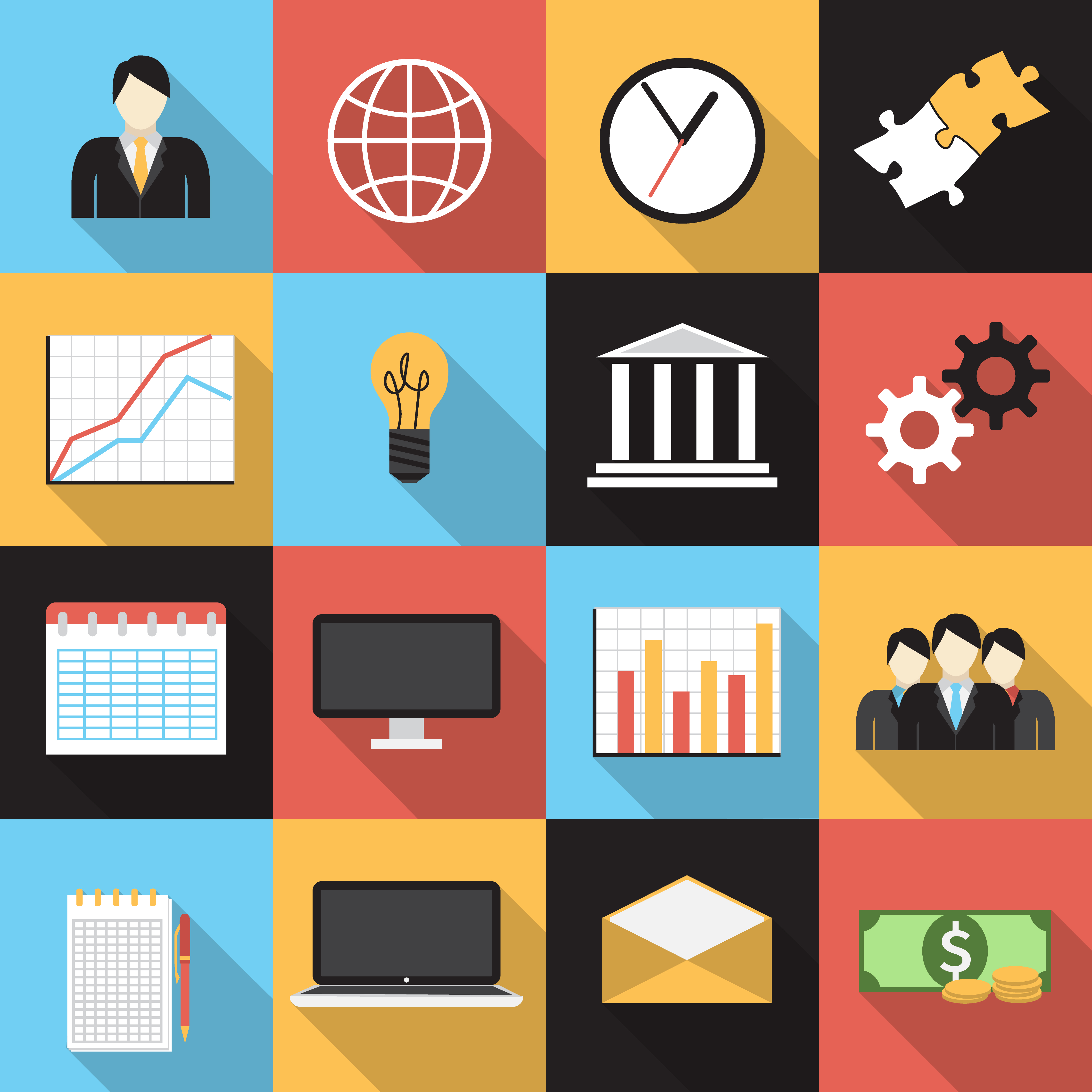 Business Flat Generic Icons Set 435781 Vector Art at Vecteezy