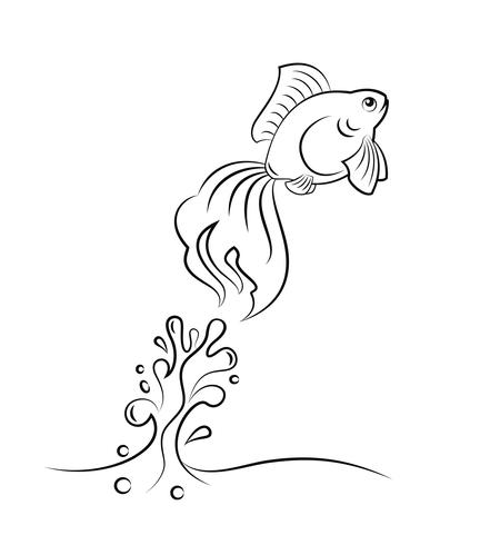 goldfish jumping vector