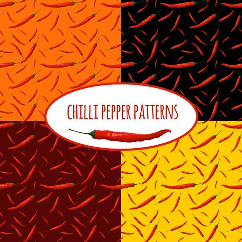 Chilli pepper seamless pattern vector