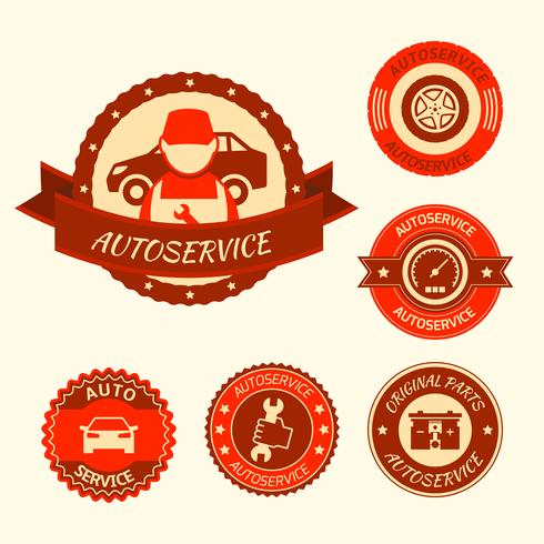 Car auto service set vector