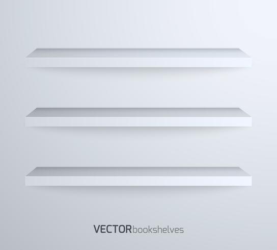 Estantes de libros vacíos vector