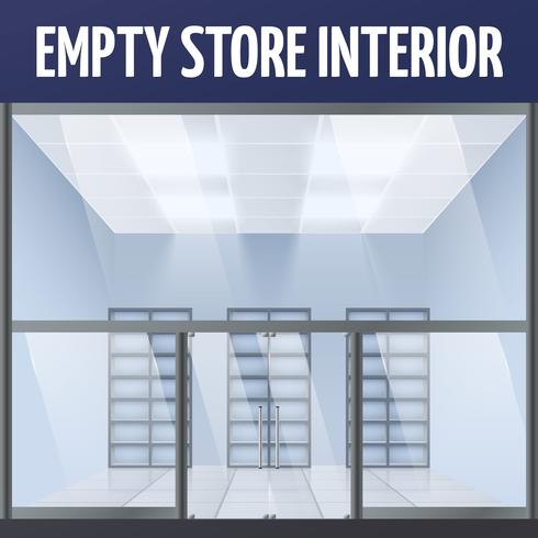 Empty store interior vector