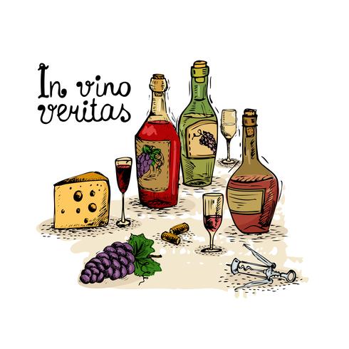 Wine still life vector