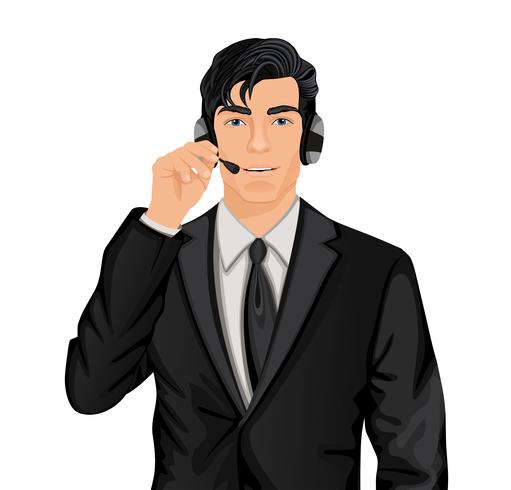 Customer service representative man vector