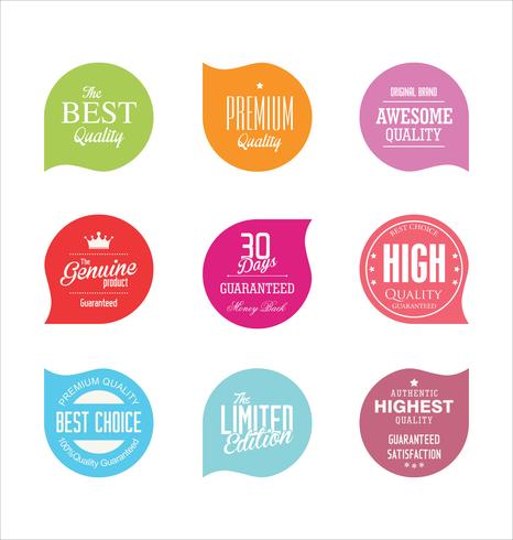 Modern badges stickers and labels collection vector