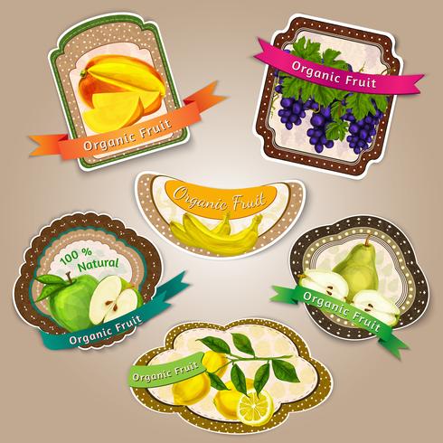 Fresh fruits labels vector