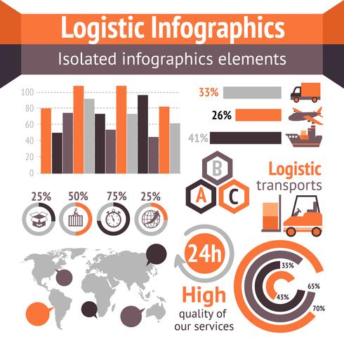 Infografía logística de entrega. vector