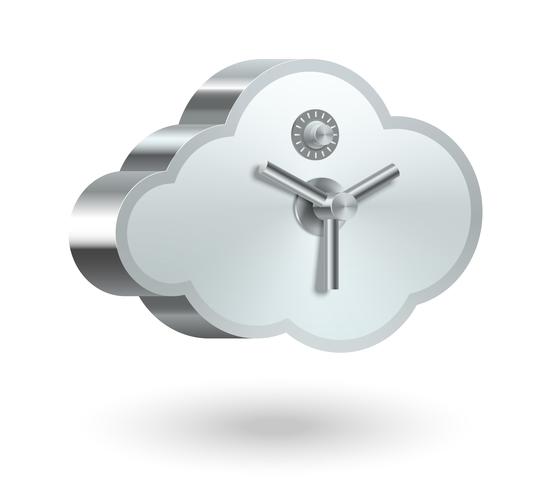 Cloud technology security vector
