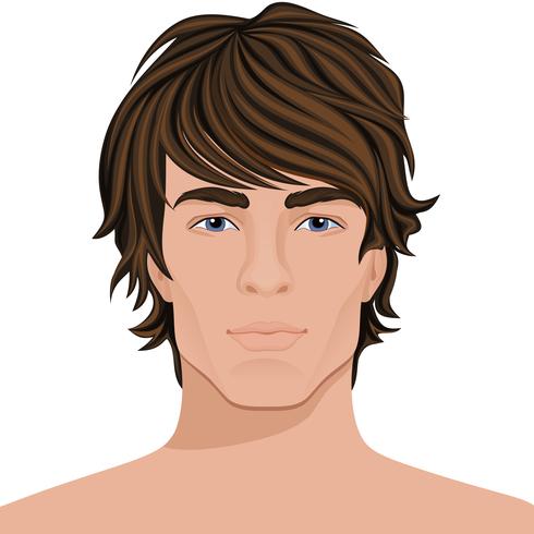 Man face close up vector