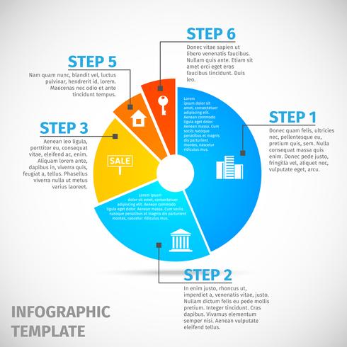 Gráfico de sectores inmobiliaria infografía vector