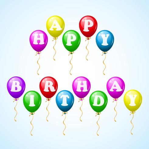 Happy birthday celebration balloons vector